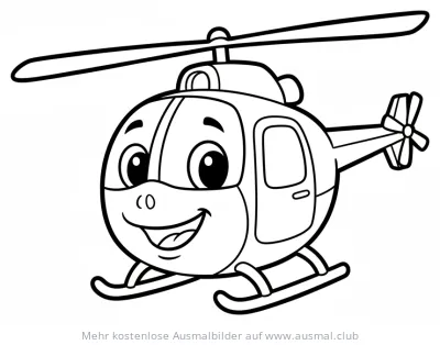 Freundlicher Hubschrauber Ausmalbild