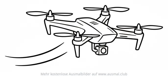 Drohne Ausmalbild mit Flugspuren