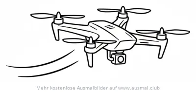Drohne Ausmalbild mit Flugspuren
