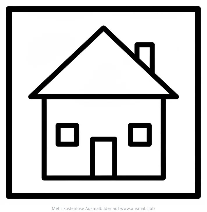 Haus Ausmalbild mit Giebeldach
