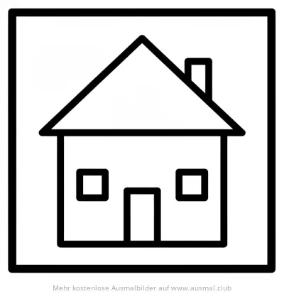 Haus Ausmalbild mit Giebeldach