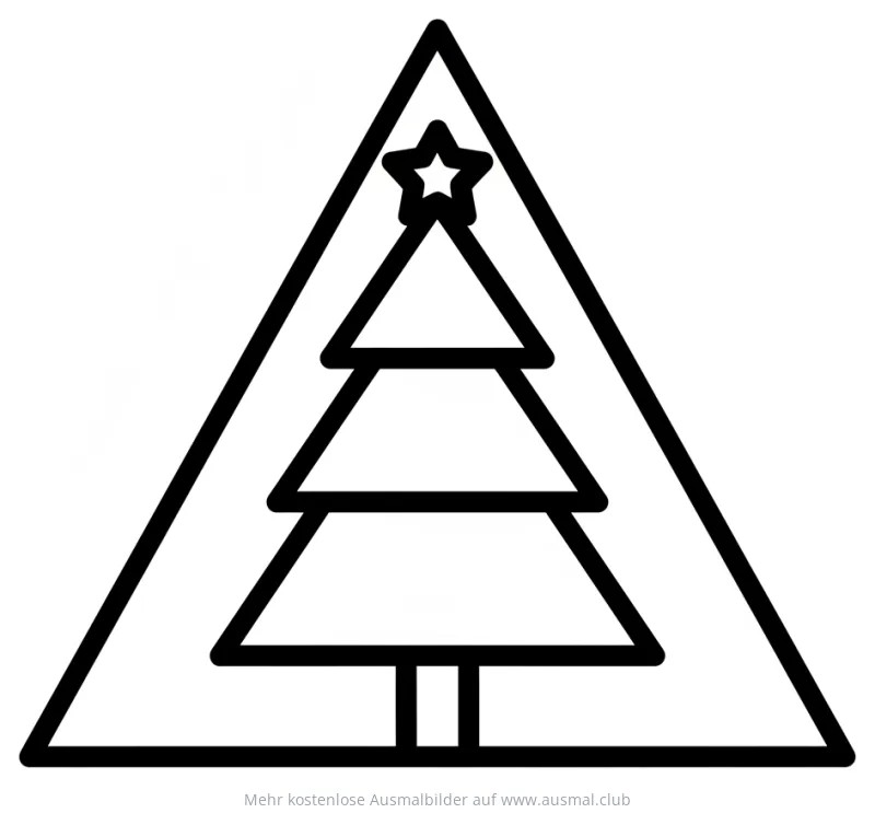 Dreieckiger Weihnachtsbaum Ausmalbild