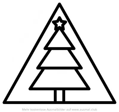 Dreieckiger Weihnachtsbaum Ausmalbild