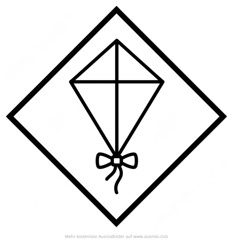 Raute Ausmalbild mit Drachen Motiv