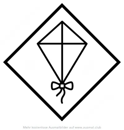 Raute Ausmalbild mit Drachen Motiv