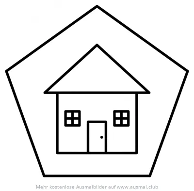 Haus in Fünfeck Ausmalbild
