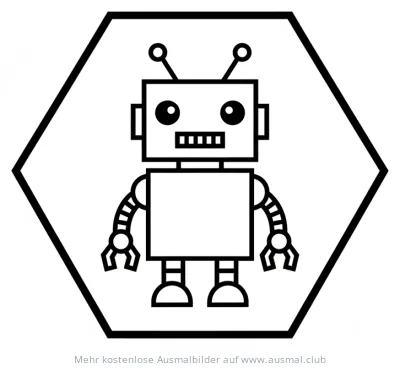 Roboter im Neuneck Ausmalbild