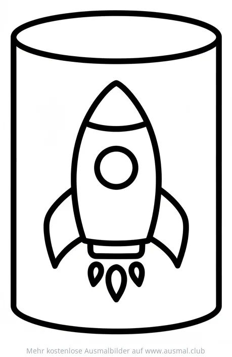 Zylinder mit Rakete Ausmalbild