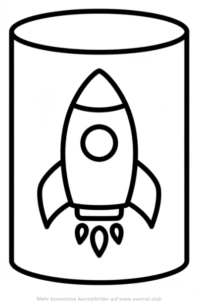 Zylinder mit Rakete Ausmalbild