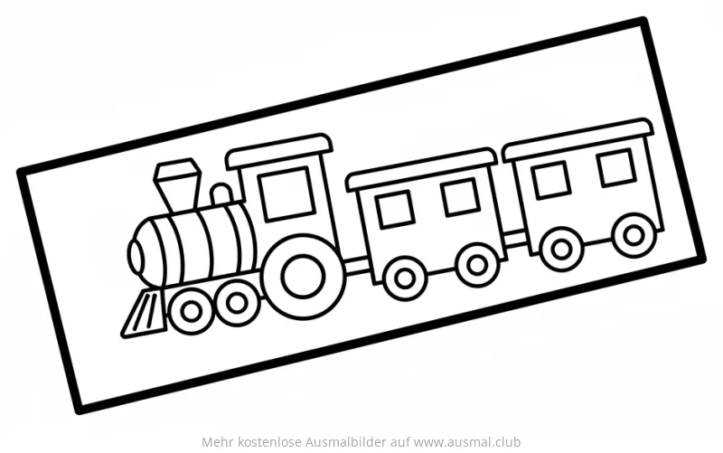 Parallelogramm Ausmalbild mit Lokomotive