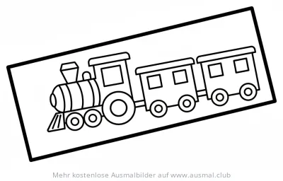 Parallelogramm Ausmalbild mit Lokomotive