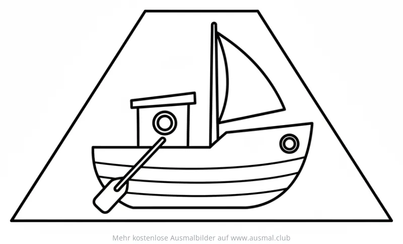 Segelboot im Trapez Ausmalbild