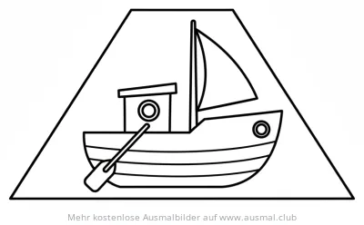 Segelboot im Trapez Ausmalbild