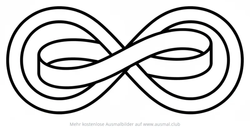 Unendlichkeit Symbol Ausmalbild mit drei konzentrischen Linien