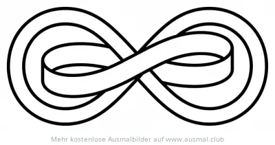 Unendlichkeit Symbol Ausmalbild mit drei konzentrischen Linien