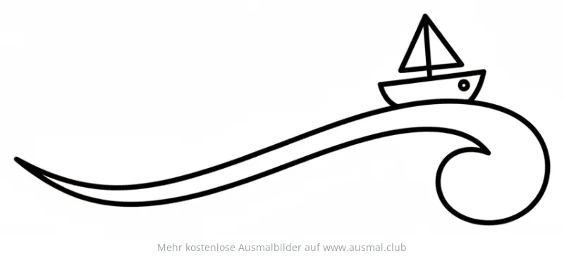 Segelboot auf einer Welle Ausmalbild
