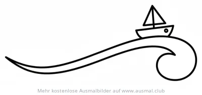 Segelboot auf einer Welle Ausmalbild