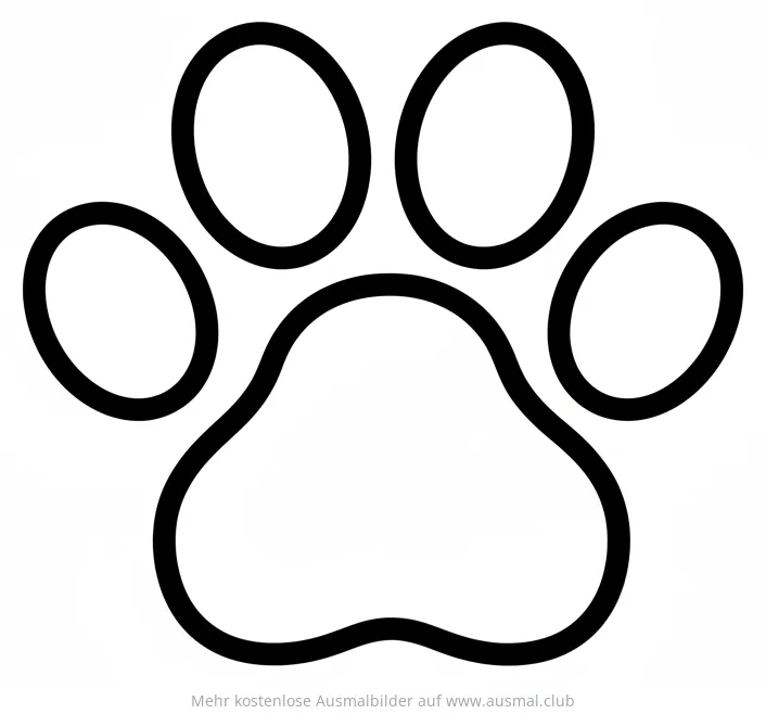 Pfotenabdruck Ausmalbild