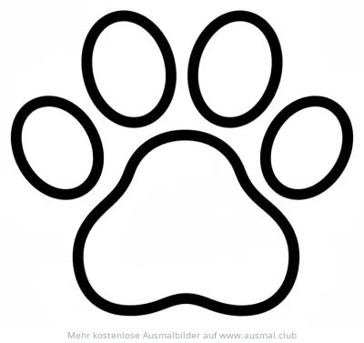 Pfotenabdruck Ausmalbild