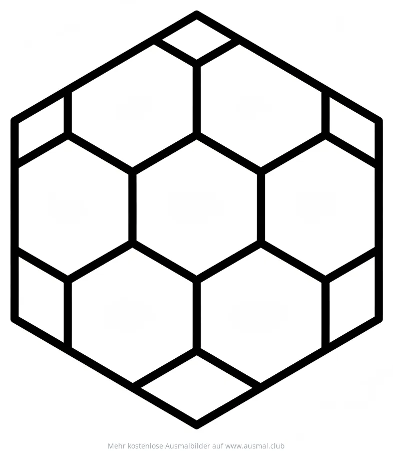 Honigwabe Ausmalbild mit geometrischen Formen