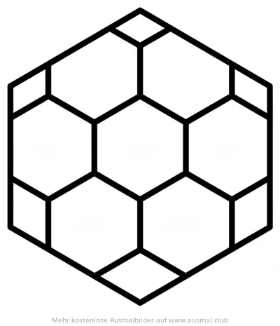 Honigwabe Ausmalbild mit geometrischen Formen