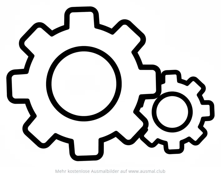 Zwei Zahnräder Ausmalbild