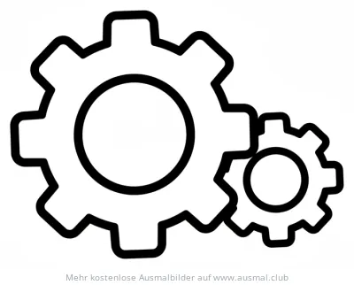 Zwei Zahnräder Ausmalbild