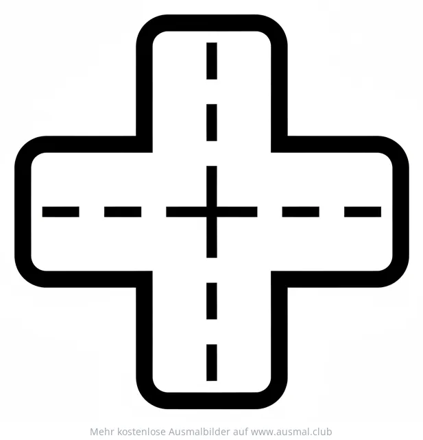 Kreuz Ausmalbild mit gestrichelten Linien