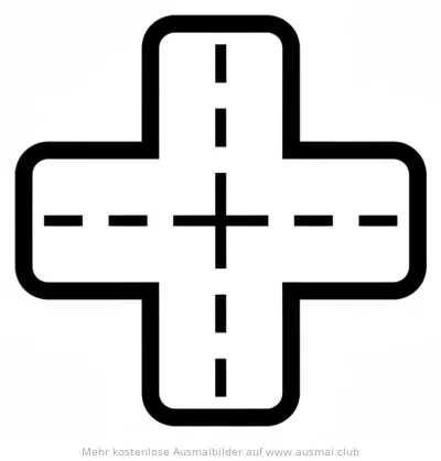 Kreuz Ausmalbild mit gestrichelten Linien