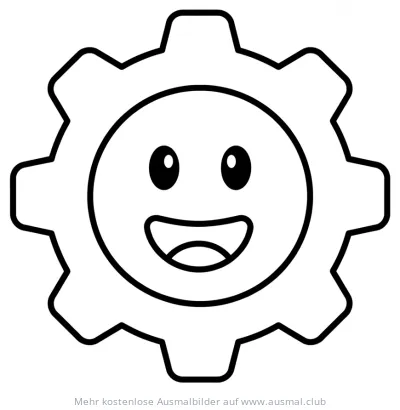 Freundliches Zahnradgesicht Ausmalbild