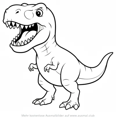 Cartoon T-Rex Ausmalbild