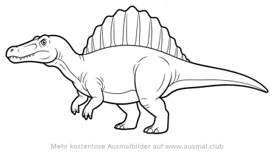 Spinosaurus Ausmalbild mit Rückensegel