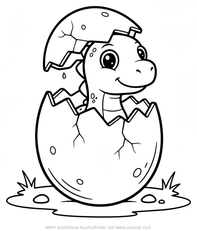 Babydino im Dinoei Ausmalbild