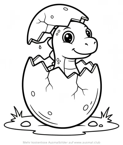 Babydino im Dinoei Ausmalbild