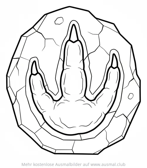 Dinosaurier Fußabdruck Fossil Ausmalbild