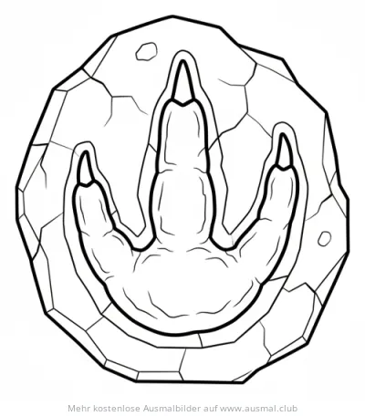 Dinosaurier Fußabdruck Fossil Ausmalbild
