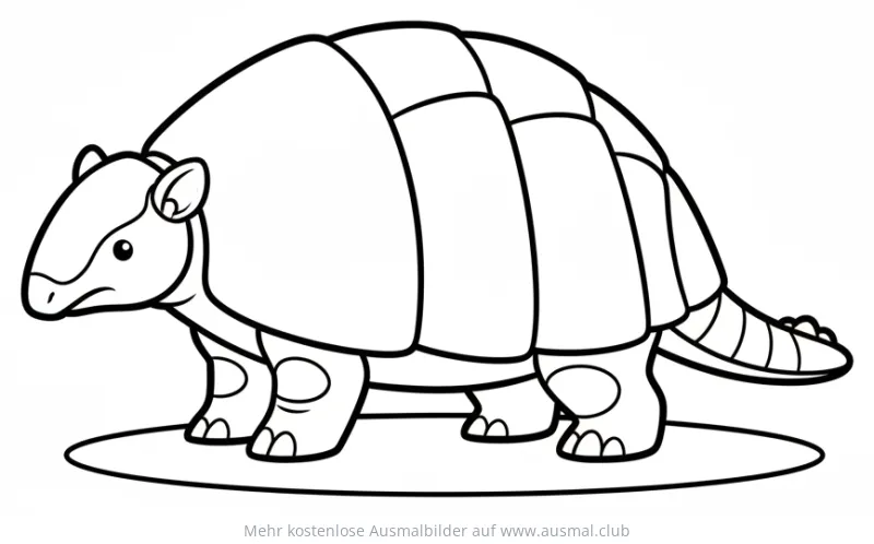 Glyptodon Ausmalbild mit Panzer