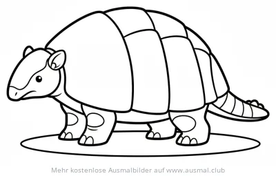 Glyptodon Ausmalbild mit Panzer