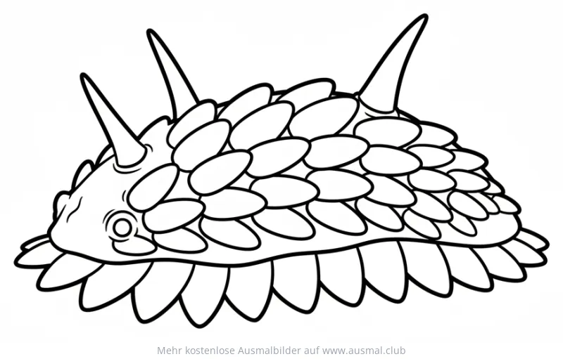 Wixaxia Ausmalbild mit Stacheln und schuppenartigem Panzer