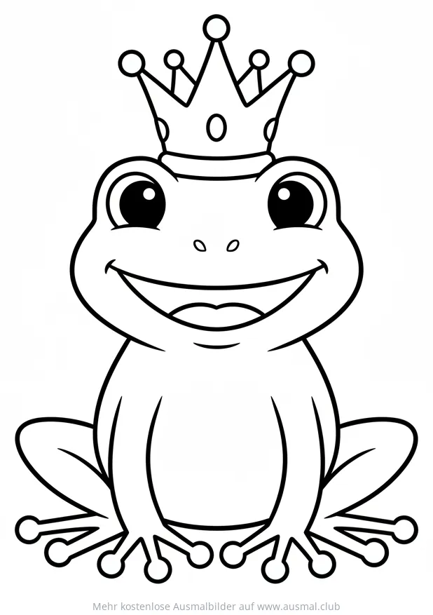 Froschkönig Ausmalbild mit Krone