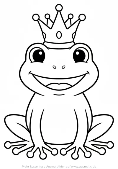 Froschkönig Ausmalbild mit Krone