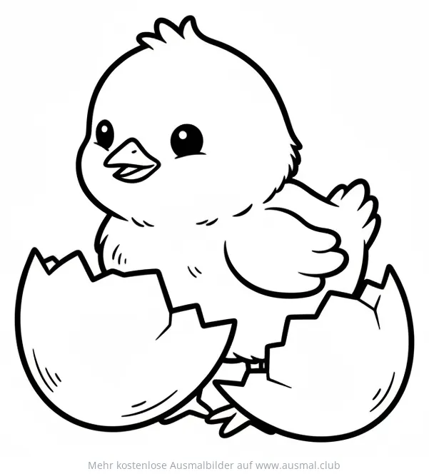 Küken schlüpft aus dem Ei Ausmalbild