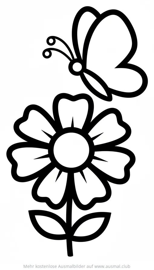 Schmetterling auf Blume Ausmalbild