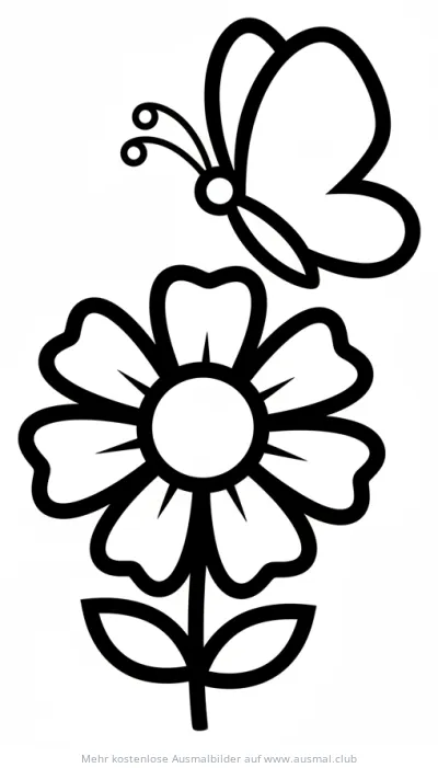 Schmetterling auf Blume Ausmalbild