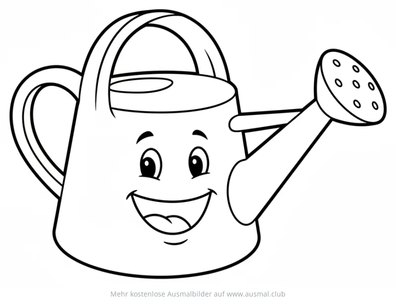 Freundliche Gießkanne Ausmalbild