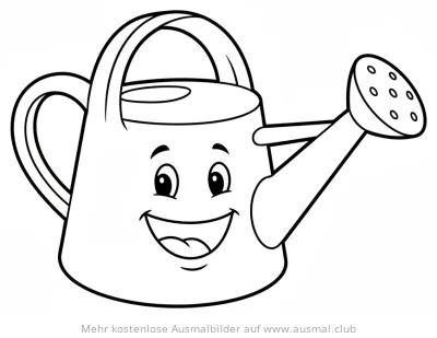 Freundliche Gießkanne Ausmalbild