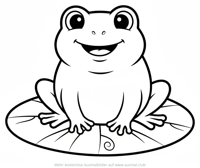 Frosch Ausmalbild auf Seerosenblatt