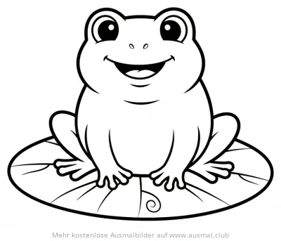 Frosch Ausmalbild auf Seerosenblatt