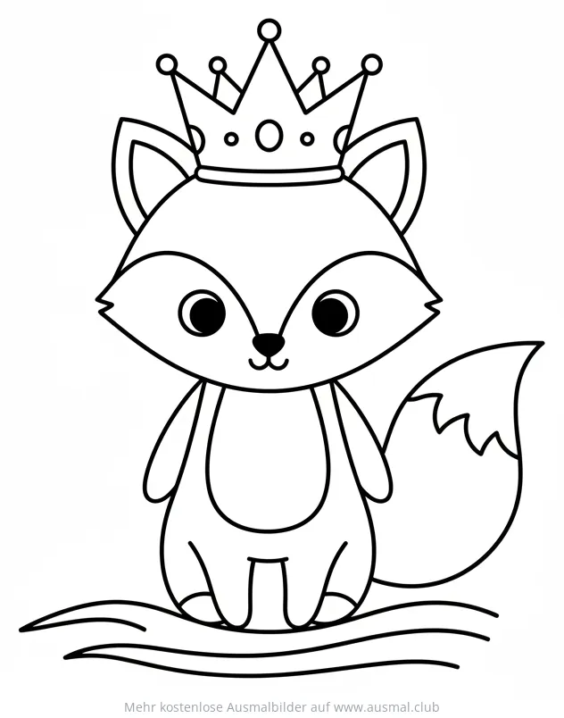 Fuchs mit Krone Ausmalbild