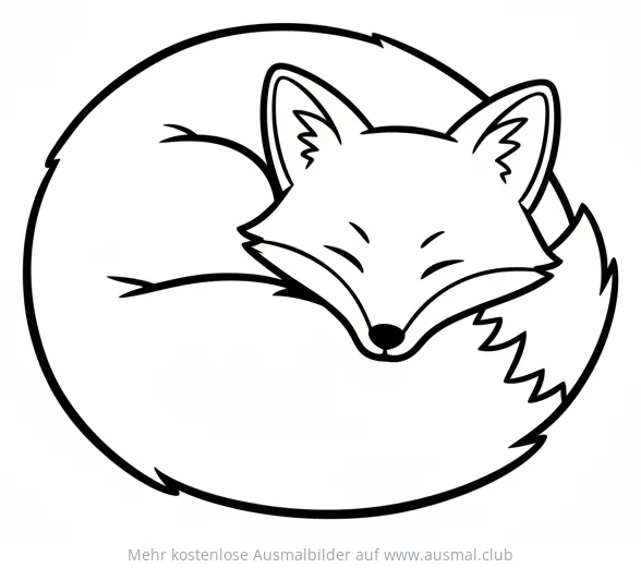 Schlafender Fuchs Ausmalbild